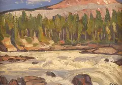 Jack Beder, Lower Falls, Sunwapta R. Jasper Nat. Park, 1969, oil on board