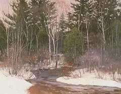 Denis Bourgeois, River, Eastern Townships, oil on canvas