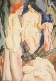 Horace Brodzky, Untitled - Three Bathers, 1917, watercolour on paper