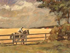 Bottom Gate by Richard Audley Freeman, oil on wood board, sold Nov 1996