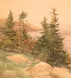 Robert Ford Gagen, Untitled - Coastal Landscape, watercolour on paper
