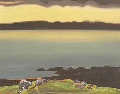 Hudson Bay Offskip by Robert Genn, 1974, oil on panel, sold Nov 1996