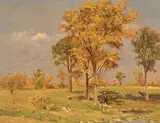 E. Ulric Lamarche, Summer Landscape, oil on artist's board