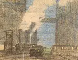 Alfred Crocker Leighton, Untitled - 4th Street, Calgary, Oct. 1927