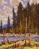 Frederick Nicholas Loveroff, Pines, 1924, oil on panel