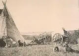 Charles Horetzky, Untitled - Surveyor at the Elbow of the North Saskatchewan River, N.W.T. 1871, 1871, black and white photograph on paper