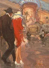 Ernest Marza, The Ritz, oil on canvas