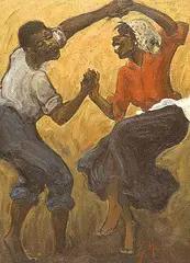Ernest Marza, Black Rhythm, oil on canvas
