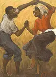 Ernest Marza, Black Rhythm, oil on canvas