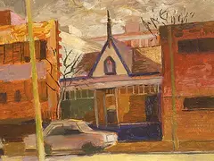 Richmond Road, Toronto by Alasdair Burns Monro, oil on paper, sold Nov 1996
