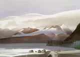 Norman Antonio Onley, Kluane Lake at Condon Creek, Alaska Highway