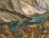 George Douglas Pepper, Moraine Lake, oil on canvas
