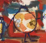 Jane Ash Poitras, Shield Man Board, 1990, mixed media on plywood