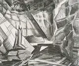 David Pugh, Heart Canyon, 1989, graphite on paper