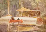 Richard Reginald Railton, The Lagoon - Centre Island, 1921, watercolour on paper