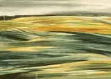 Carl Schaefer, Oatfield from Pinnacle Hill, Waterloo Country, July 22, 1969, 1969, watercolour on paper