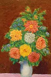 Jan Garret Wyers, Untitled - Floral Bouquet, oil on canvas laid down on masonite