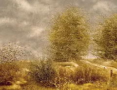 Om Atman Bulik, Manitoba Scenery, 1973, acrylic on masonite