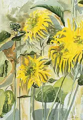 Laurel J.V. Cormack, Barb's Sunflowers, watercolour on paper