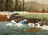 Robert Lee Chadwick, Broken Beaver Dam, Halliburton, 1964, oil on paper board