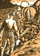 Edwin Holgate, The Plough, 1927, wood block on paper