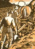 Edwin Holgate, The Plough, 1927, wood block on paper