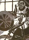 Edwin Holgate, The Spinning Wheel, 1927, wood block on paper