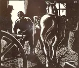 Edwin Holgate, The Blacksmith, 1927, wood block on paper
