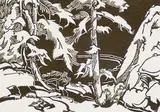 Margaret Shelton, Rockpool, Banff Golf Course, 1939, lino block on paper