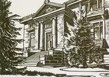 Margaret Shelton, Public Library, Calgary, 1941, lino block on paper