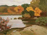 George Thomson, The Cove, oil on wood board