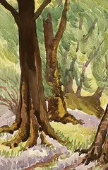 Spring by Sybil Andrews, 1930, watercolour on paper, sold Apr 1996