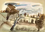Ernest Caven Atkins, Summer Landscape, Grafton, Ont., 1938, watercolour on paper