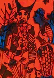 Maxwell Bennett Bates, Untitled - Two Figures in Red and Blue