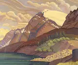 Annora Brown, Untitled - Waterton Park, oil on wood board