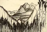 Fritz Brandtner, Banff, 1930, ink on paper