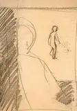 Richard Mathew Ciccimarra, Two Figures, conte on paper