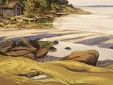 Douglas L. Cockburn, The Tidal Pool, Whaling Station Bay, Hornby Island, acrylic on canvas board