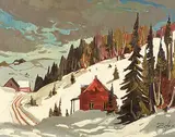 Bruno Cote, Baie St. Paul, 1985, oil on wood board