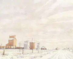 Frederick George Cross, Monarch, Alberta, 1930, watercolour on paper