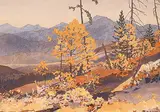 Robert Guest, Fall Colour, High Country, 1995, watercolour on paper