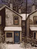 John Kasyn, Behind Mutual St., oil on board