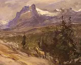 Augustus Frederick Lafosse Kenderdine, Untitled - Rocky Mountains, oil on canvas board