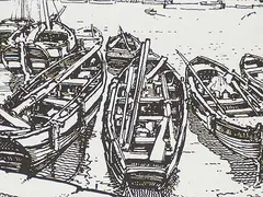 Arthur Lismer, Untitled - Fishing Boats at Dock, 1925, etching on paper
