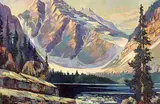 Charles F. Barker, Untitled - Mountain Landscape, oil on canvas board