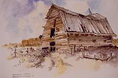 Meredith Evans, Sangudo, Alta., 1971, watercolour on paper