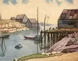 Nicholas Hornyansky, Peggy's Cove, N.S., colour etching on paper
