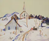 A. Y. Jackson, Untitled - Winter Village, 1931, silkscreen on paper