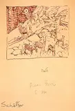 Illingworth Kerr, Untitled - Sketch of a Herd of Mountain Goats, ink on paper