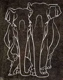 Illingworth Kerr, Elephant Family #104/120, lino block on paper